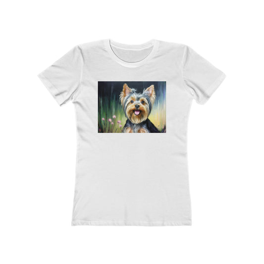 Yorkie #3 Women's Fitted Ringspun Cotton Tee
