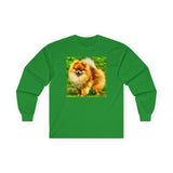 Pomeranian 'Pom Pom' Unisex Cotton Long Sleeve Tee