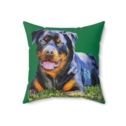 Rottweiler 'Lina' Spun Polyester Throw  Pillow