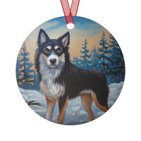 Lapponian Herder  Christmas Tree Metal Ornaments