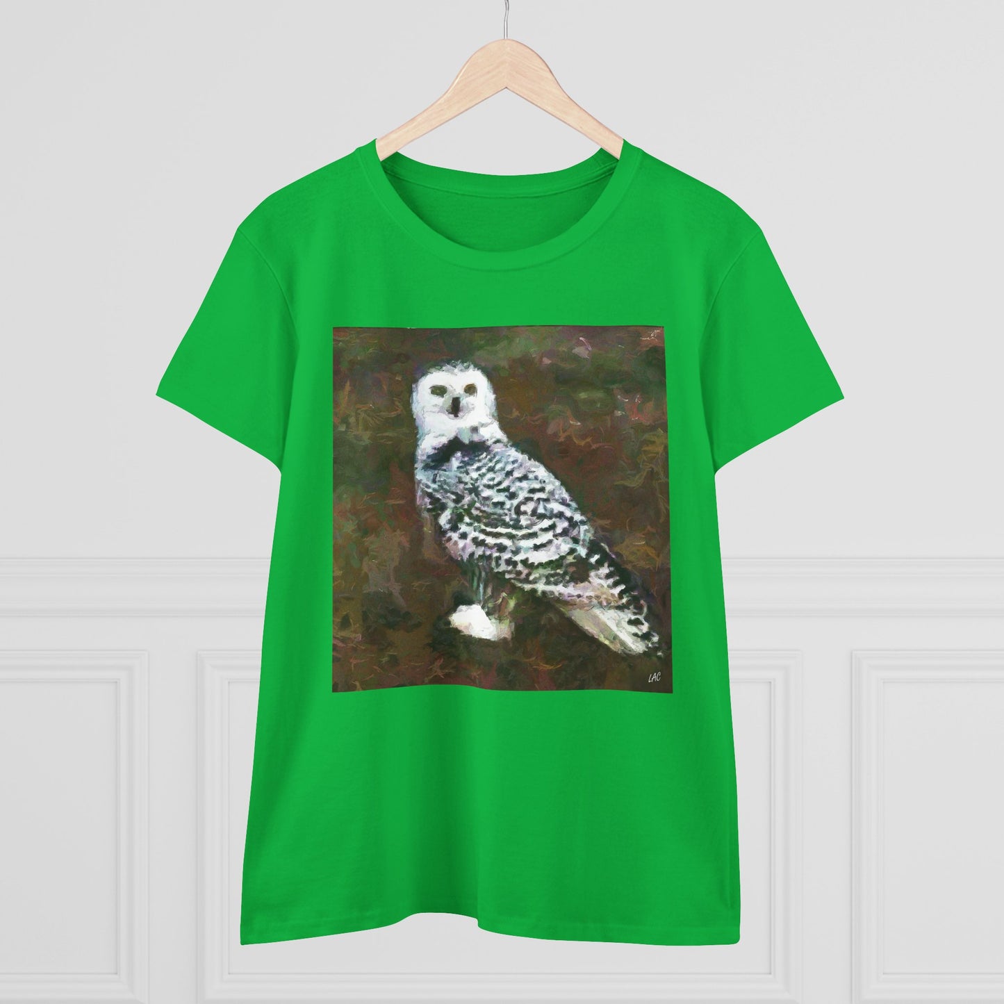 Snowy White Owl Women's Midweight Cotton Tee