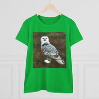 Snowy White Owl Women's Midweight Cotton Tee