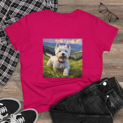 Westie #2 - West Highland Terrier - Women's Midweight Cotton Tee