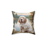 Clumber Spaniel - Spun Polyester Throw Pillow