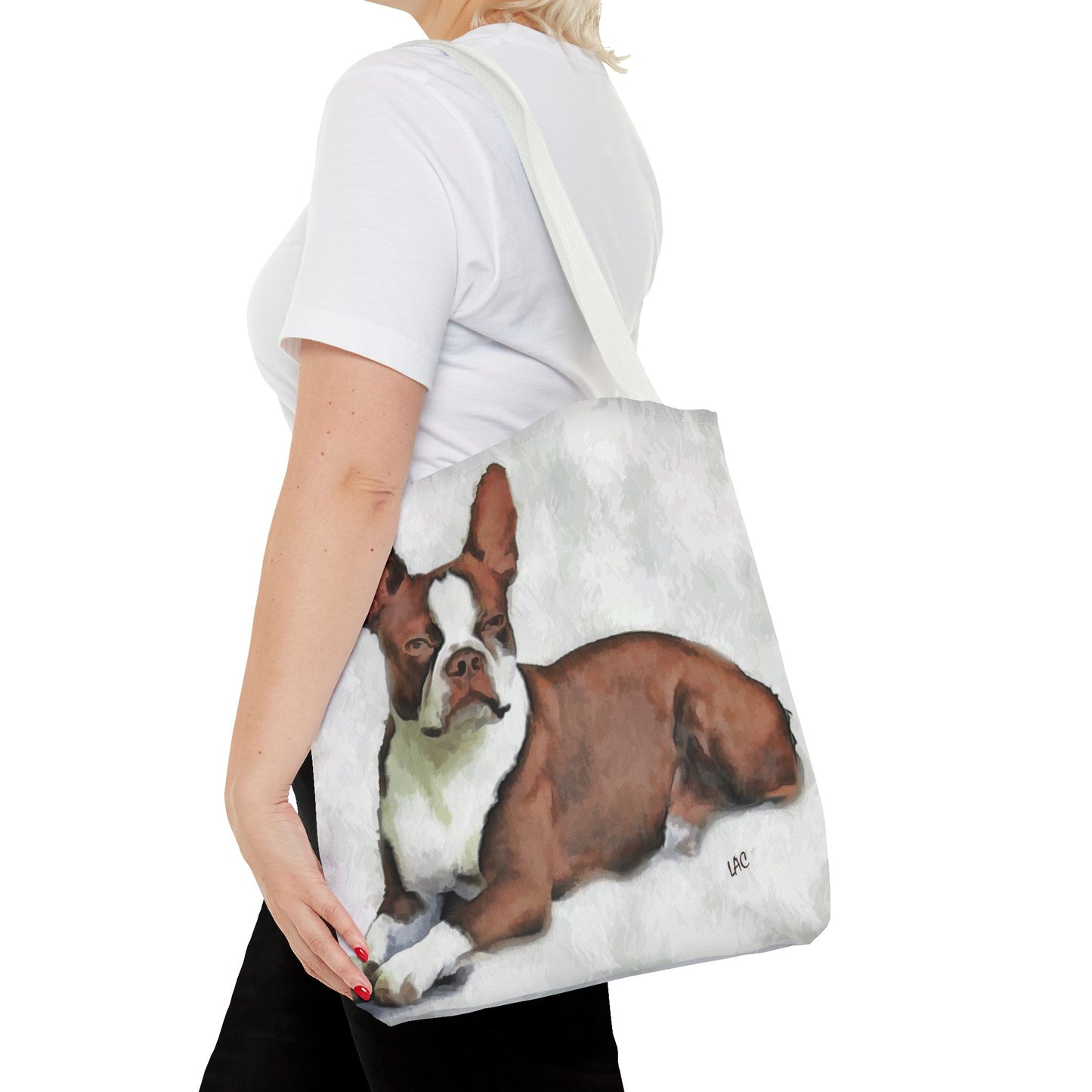 Boston Terrier Brown & White Polyester Tote Bag