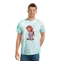 German Shorthair Pointer 'Benny' Unisex Tie-Dye Tee, Cyclone