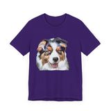 Australian Shepherd 'Blue Merle' Unisex Jersey Short Sleeve Tee