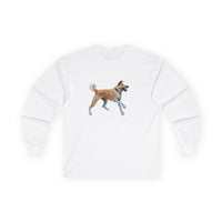 Korean Jindo Unisex Classic Cotton Long Sleeve Tee