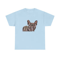 "Fashionable French Bulldog 'Shannel' Unisex Heavy Cotton Tee"