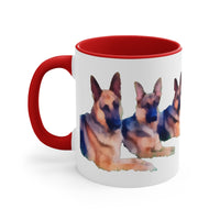 German Shepherd Trio - Accent - Ceramic Coffee Mug, 11oz