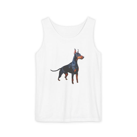 Doberman Pinscher Lover's Unisex Relaxed Fit Garment-Dyed Tank Top