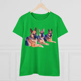 German Shepherd 'Trio' Women's Midweight Cotton Tee