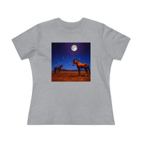 Horses In Moonlight - Relaxed Fit Women's Cotton Tee