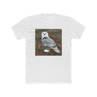 Snowy White Owl - Men's Fitted Cotton Crew Tee