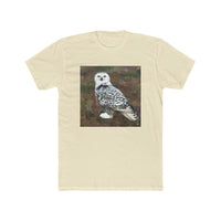 Snowy White Owl - Men's Fitted Cotton Crew Tee