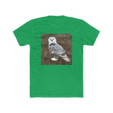 Snowy White Owl - Men's Fitted Cotton Crew Tee