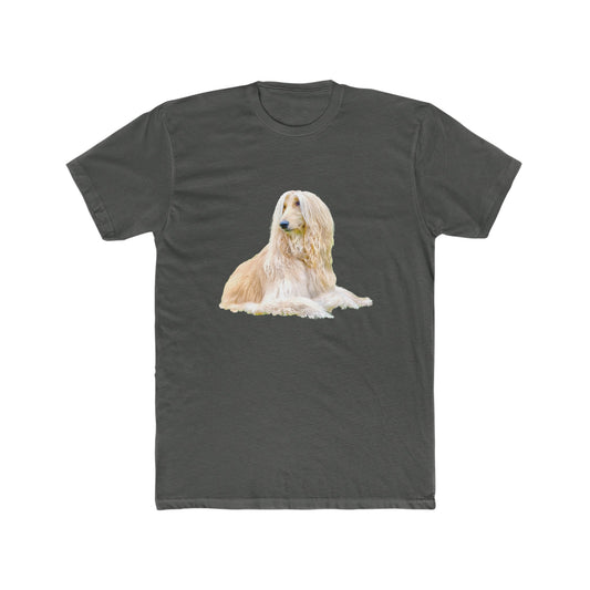 Afghan Hound Men's Cotton Crew Tee: Elegance Redefined