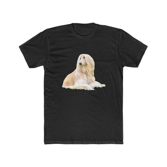 Afghan Hound Men's Cotton Crew Tee: Elegance Redefined