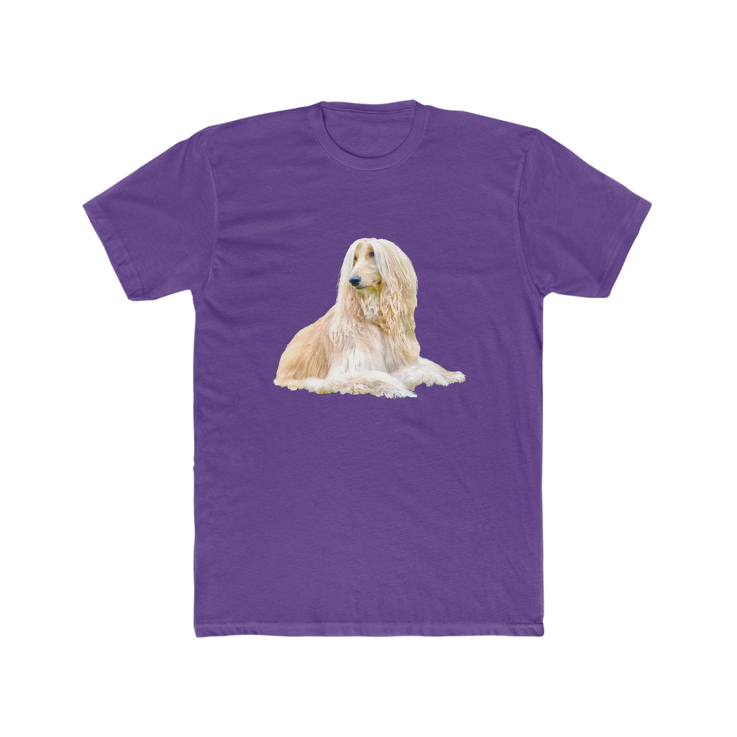 Afghan Hound Men's Cotton Crew Tee: Elegance Redefined