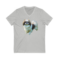 Japanese Chin Artistry Unisex Jersey Short Sleeve V-Neck Tee