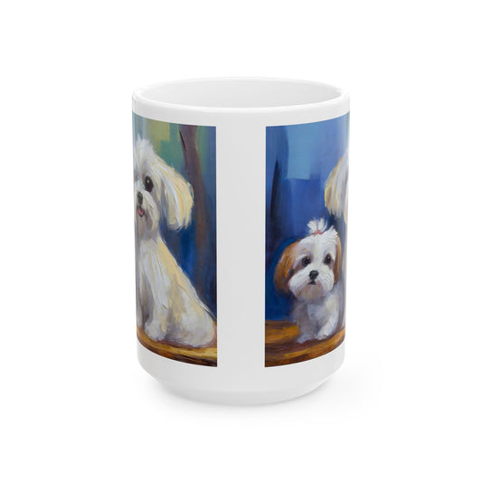 Maltese Puppies Ceramic Mug - 2 Sizes