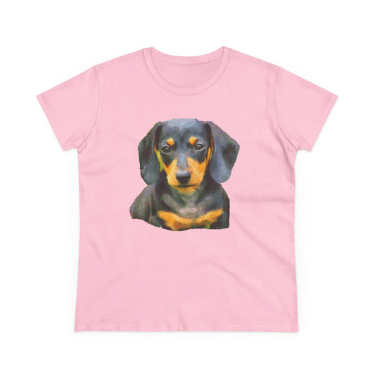 Dachshund 'Doxie #2' Women's Midweight Cotton Tee