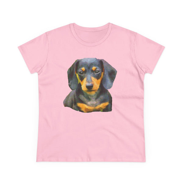 Dachshund 'Doxie #2' Women's Midweight Cotton Tee