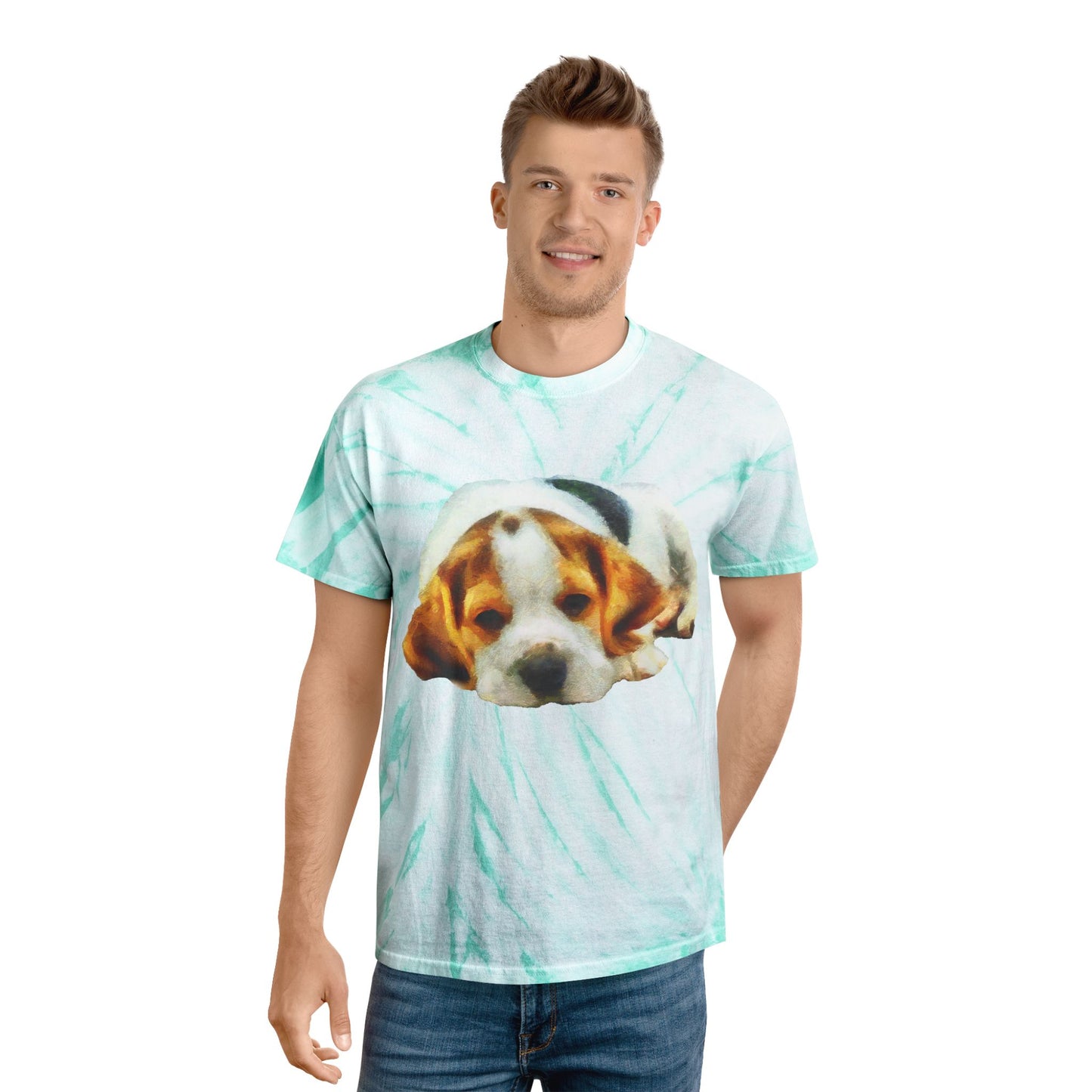 English Foxhound 'Sasha' Unisex Cotton Tie-Dye Tee, Cyclone