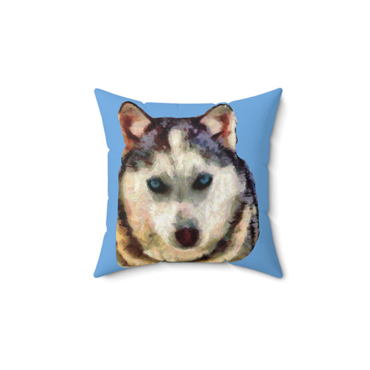 Siberian Husky 'Sacha' Spun Polyester Throw Pillow