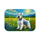 White Schnauzer Bathroom Rug Mat