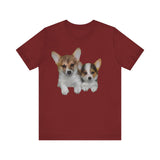 "Artistic Welsh Corgi 'Cousins' Unisex Jersey Short Sleeve Tee"