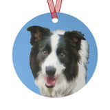 Border Collie '#2' Metal Ornaments