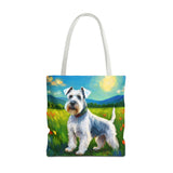 White Schnauzer Polyester Tote Bag (AOP)