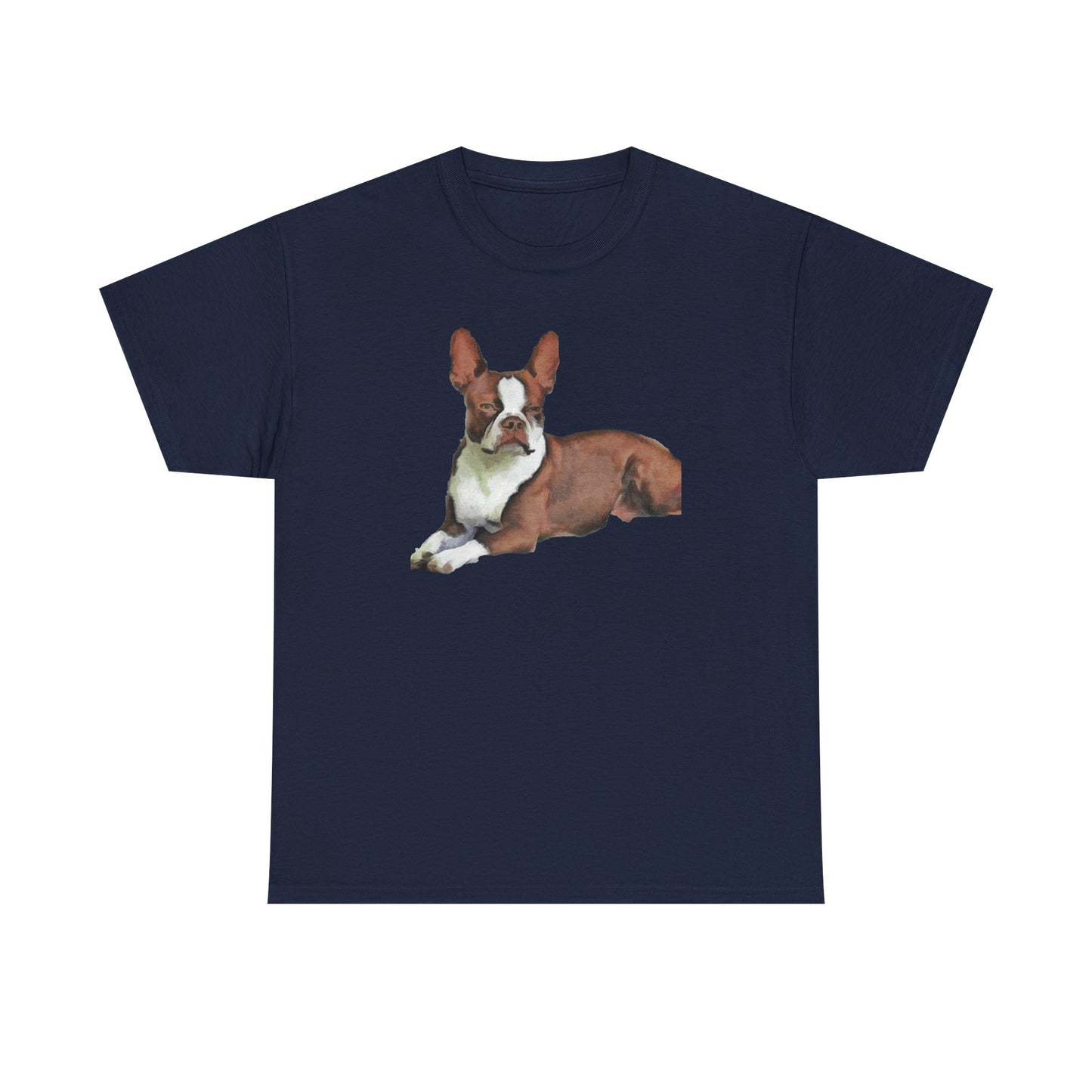 Boston Terrier - Brown & White Unisex Heavy Cotton Tee