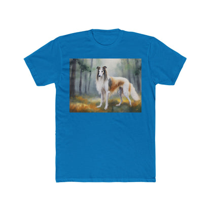 Borzoi 'Russian Wolfhound' Men's Fitted Cotton Crew Tee