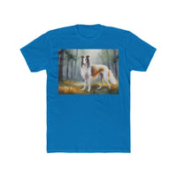 Borzoi 'Russian Wolfhound' Men's Fitted Cotton Crew Tee