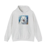 Cozy Samoyed  Unisex 50/50 Hooded Sweatshirt  | Perfect Gift for Dog Lovers