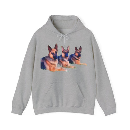 German Shepherd Trio Unisex Hoodie: A Canine Comfort Classic