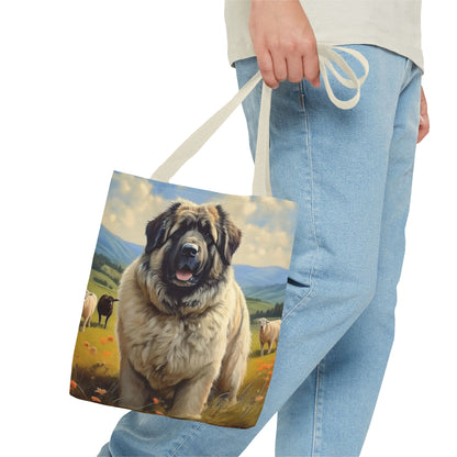 Caucasian Shepherd Dog Polyester Tote Bag (AOP)