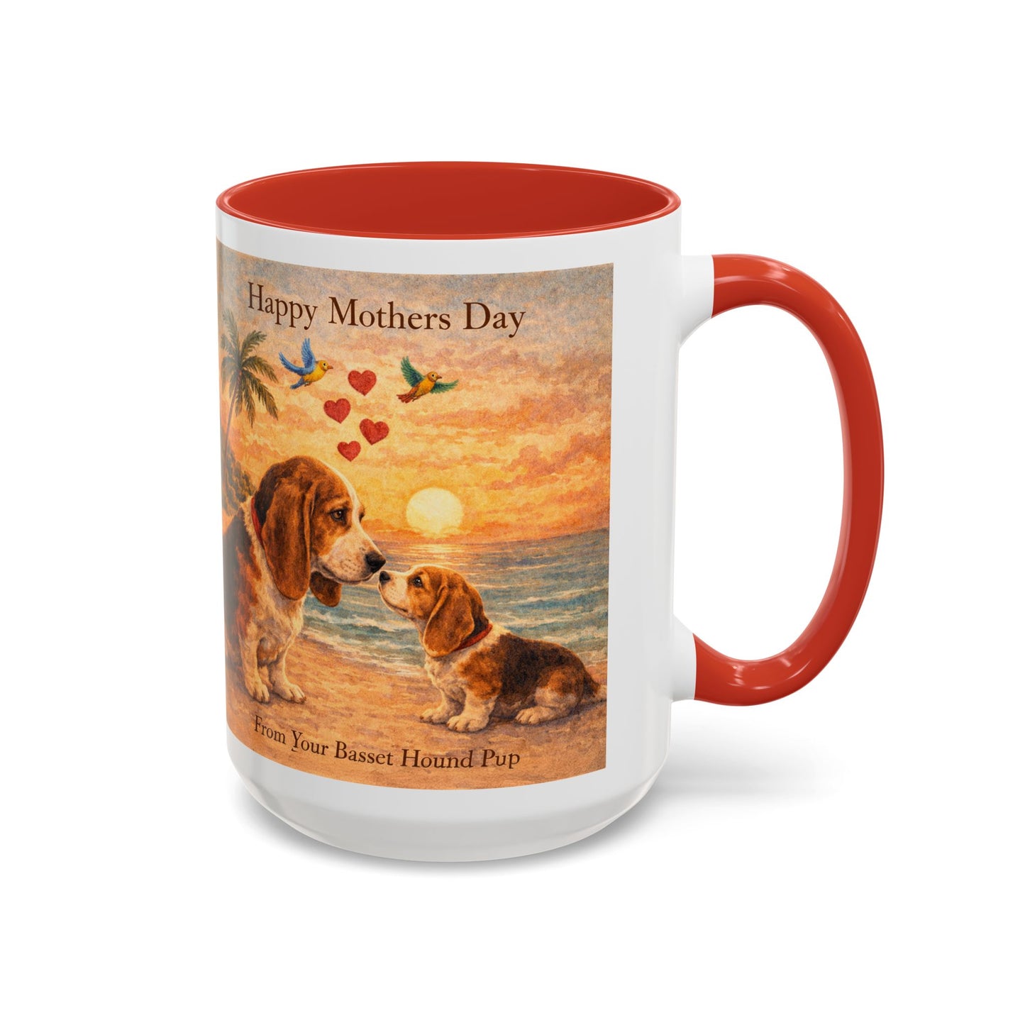 Basset Hounds - Mother's Day Accent Coffee Mug (11, 15oz)