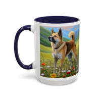 Korean Jindo  Ceramic Accent Mug, 2 sizes