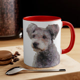 Watercolor Hungarian Pumi Dog Accent Mug — Cute Small Dog Portrait 11oz