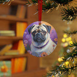 Pug - Christmas Tree  Metal Ornaments