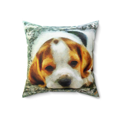 English Foxhound 'Sasha' Spun Polyester Throw Pillow