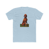 Vizsla 'Waiting For The Bride' Men's Fitted Cotton Crew Tee