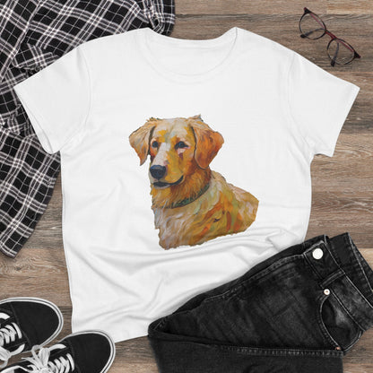 Golden Retriever Puppy Women's Midweight Cotton Tee