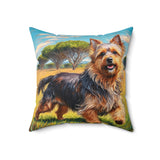 Australian Terrier Spun Polyester Throw Pillow