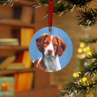 Brittany Spaniel 'Gunner' Metal Ornaments