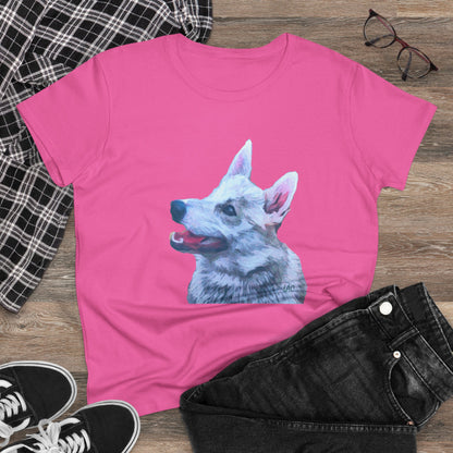 Norwegian Buhund Women's Midweight Cotton Tee