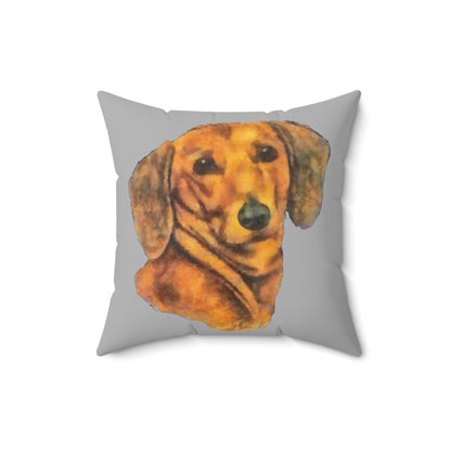 Dachshund 'Doxie #1' Spun Polyester Throw Pillow